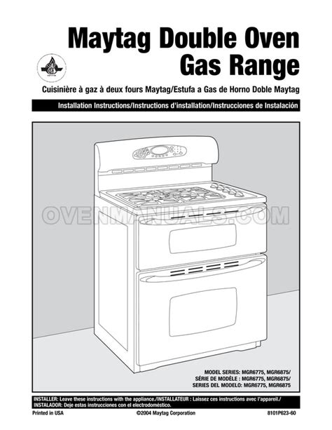 maytag 5 burner gas stove manual